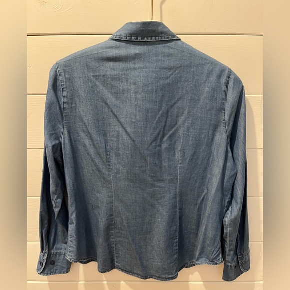 💙 ALIA PETITE Embroidered Denim Shirt – Size 10p - Picture 9 of 9